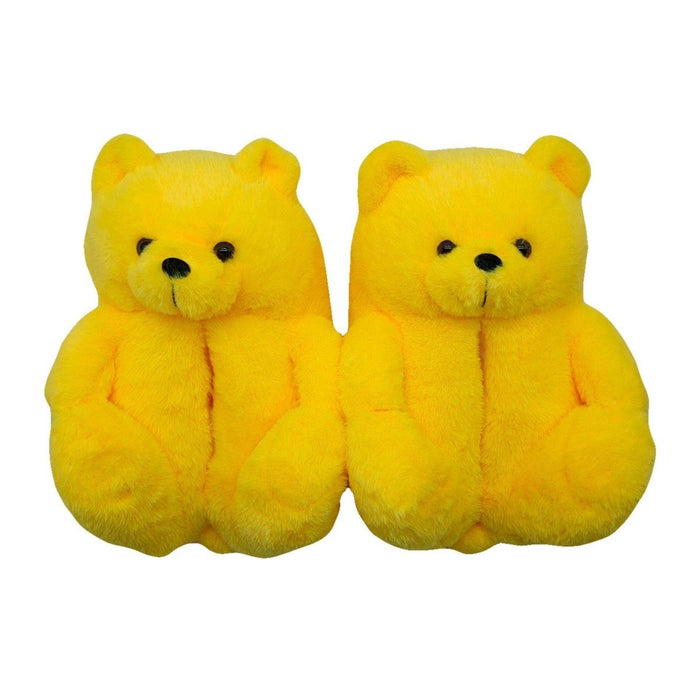 Lemonnade Teddy Bear Plush Slippers - Goodlifebean