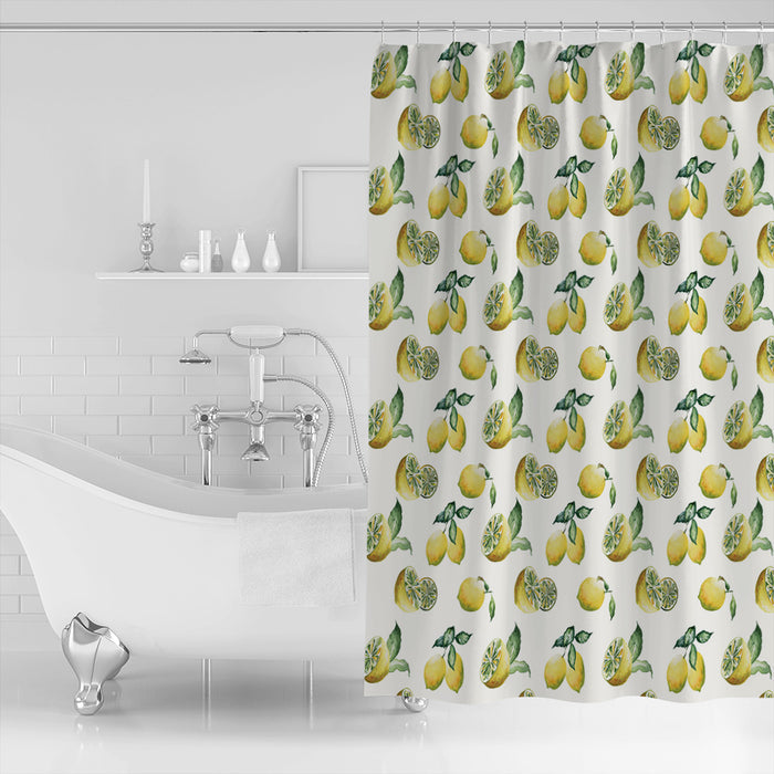 Lemon fruit in summer DURABLE SHOWER CURTAIN - LeobonZone