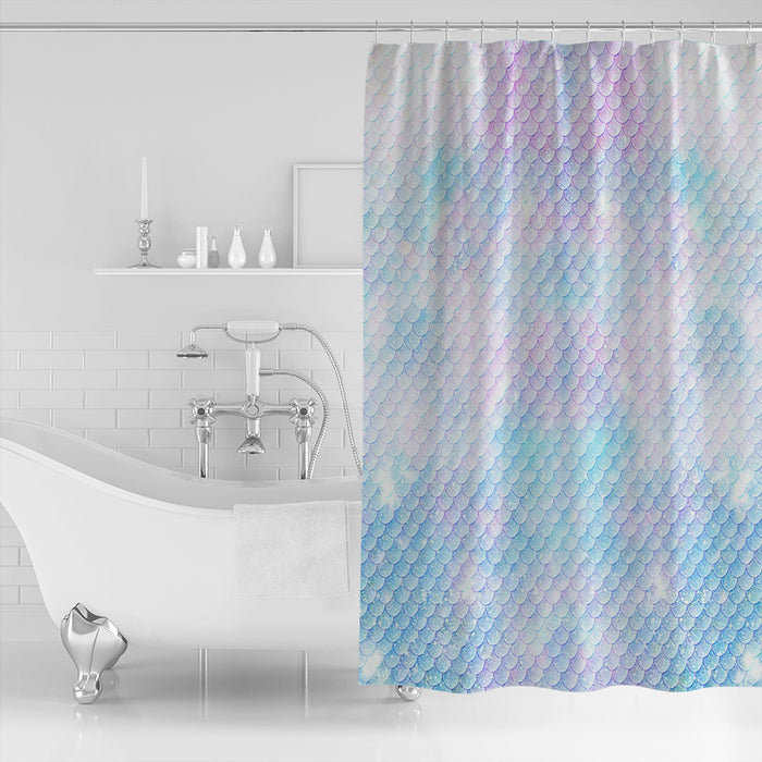 Light Pink Mermaid Scales Waterproof Durable Shower Curtain - LeobonZone