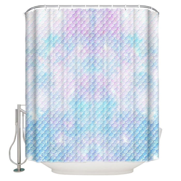 Light Pink Mermaid Scales Waterproof Durable Shower Curtain - LeobonZone