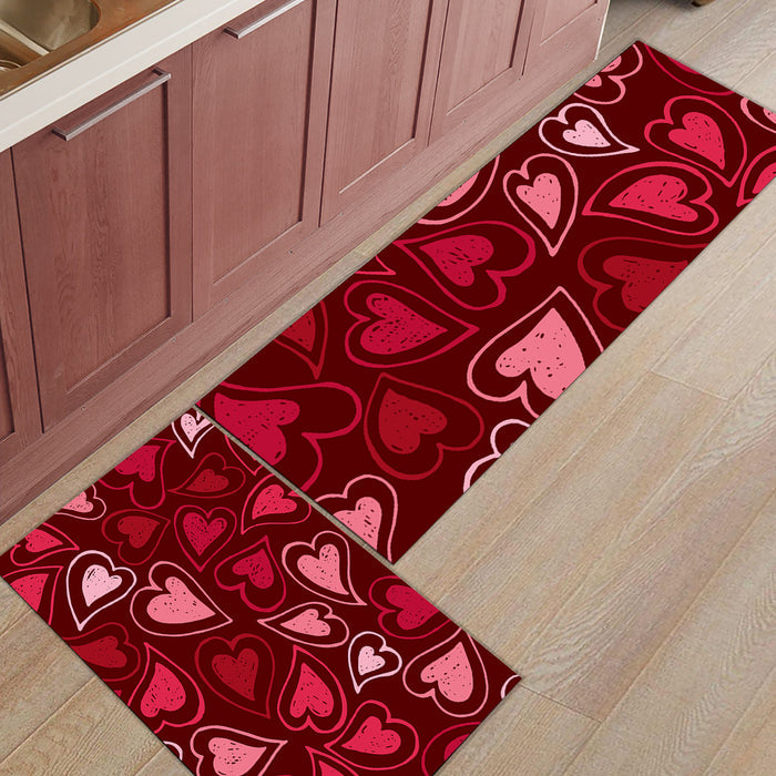Lovely Love Heart Right Angle Felt Doormat Two piece set - LeobonZone