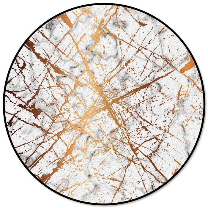 Marble golden crack pattern Circular Felt Rugs - LeobonZone