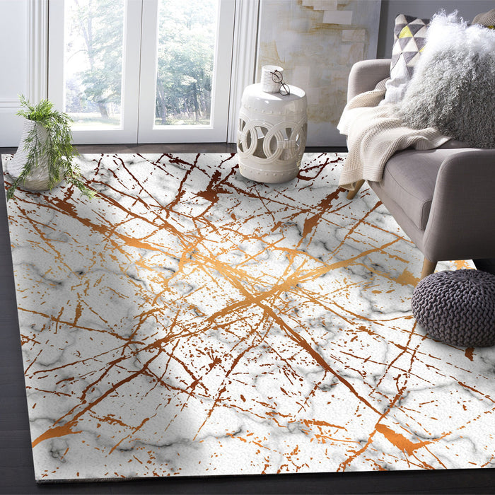 Marble golden crack pattern Right Angle Felt Rugs - LeobonZone