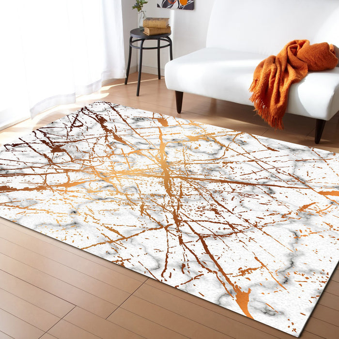 Marble golden crack pattern Right Angle Felt Rugs - LeobonZone