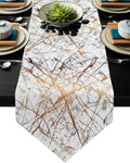 Marble golden crack pattern Table Runner Place Mats Sharp Angle - LeobonZone