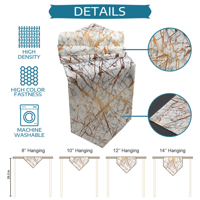 Marble golden crack pattern Table Runner Place Mats Sharp Angle - LeobonZone