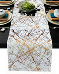 Marble golden crack pattern Table Runner Place Mats - LeobonZone