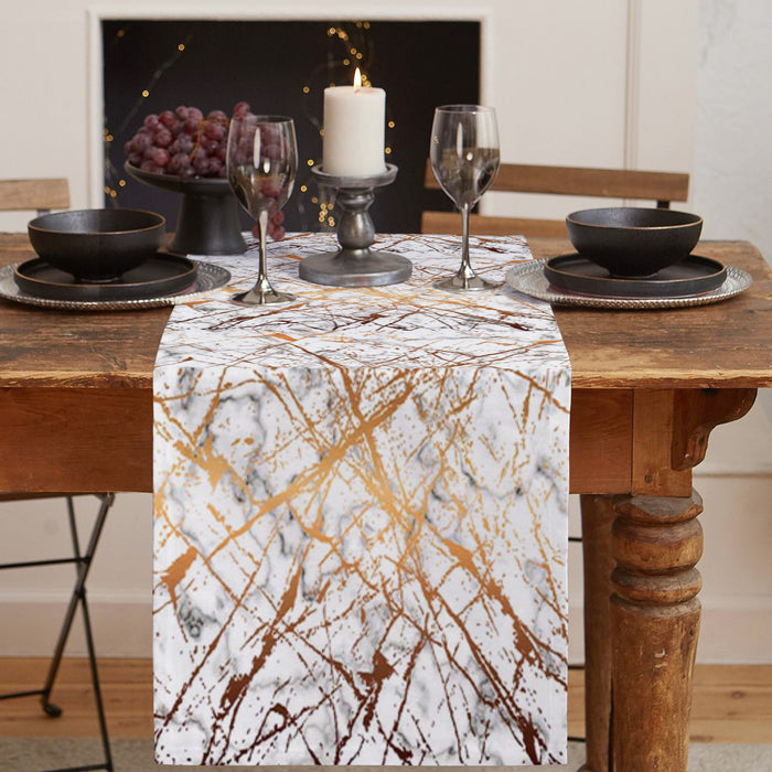Marble golden crack pattern Table Runner Place Mats - LeobonZone