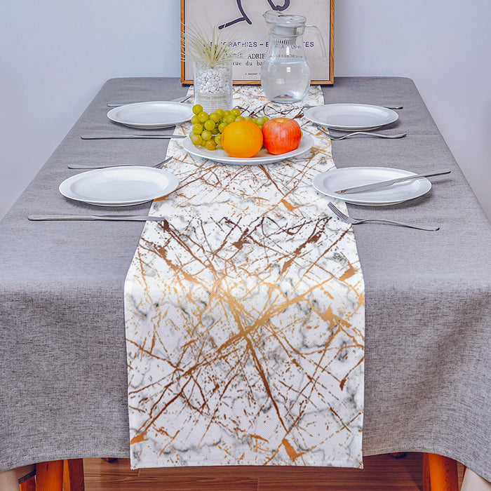 Marble golden crack pattern Table Runner Place Mats - LeobonZone
