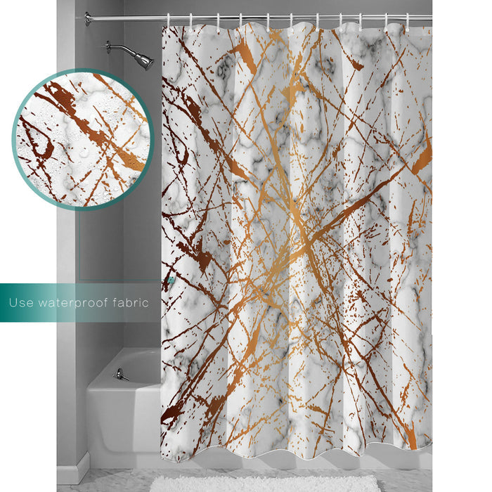 Marble golden crack pattern Waterproof Durable Shower Curtain - LeobonZone