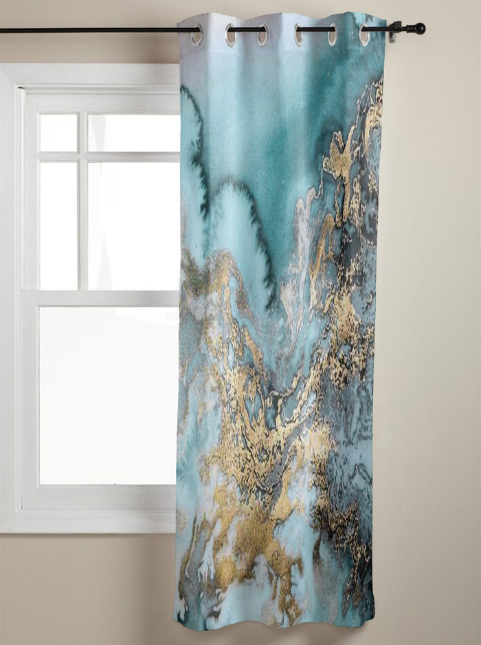Marble texture Golden line window curtains - LeobonZone