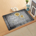 Marble Texture Sunflower Combination Leather Doormat - LeobonZone