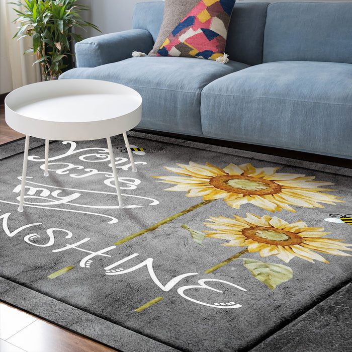 Marble Texture Sunflower Combination Sponge Rillet Rubber Rugs - LeobonZone