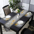 Marble Texture Sunflower Combination Table Flag And Table Mat Suit Sharp angle - LeobonZone