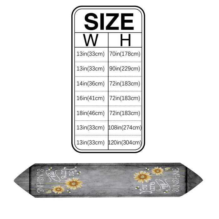 Marble Texture Sunflower Combination Table Runner Place Mats Sharp Angle - LeobonZone