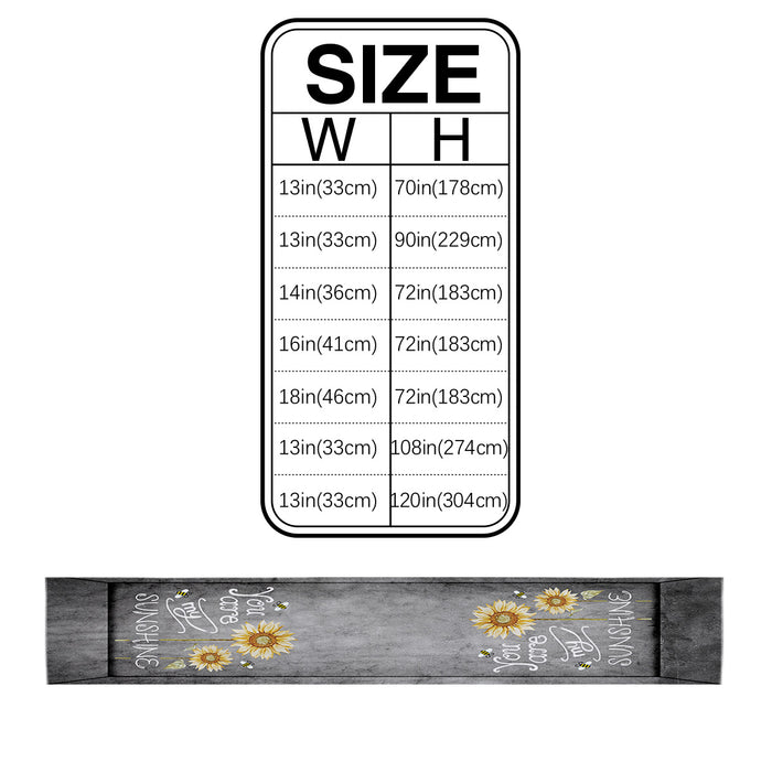Marble Texture Sunflower Combination Table Runner Place Mats - LeobonZone