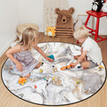 Marble yellow and white wavy pattern Circular Felt Rugs - LeobonZone