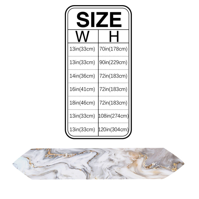 Marble yellow and white wavy pattern Table Runner Place Mats Sharp Angle - LeobonZone