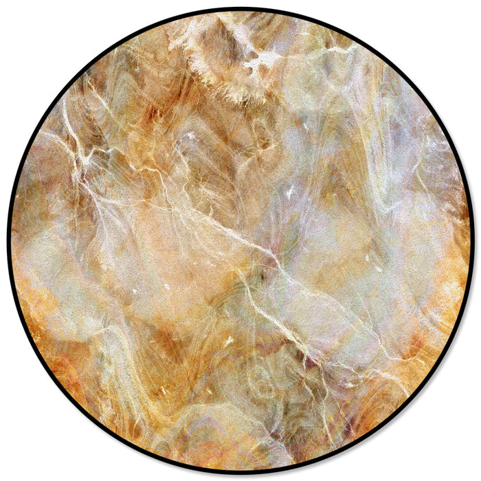 Marble yellow pattern ripple Circular Felt Rugs - LeobonZone