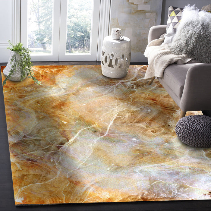 Marble yellow pattern ripple Right Angle Felt Rugs - LeobonZone