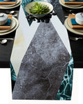Marbling texture of tropical plants and water Table Runner Place Mats - LeobonZone
