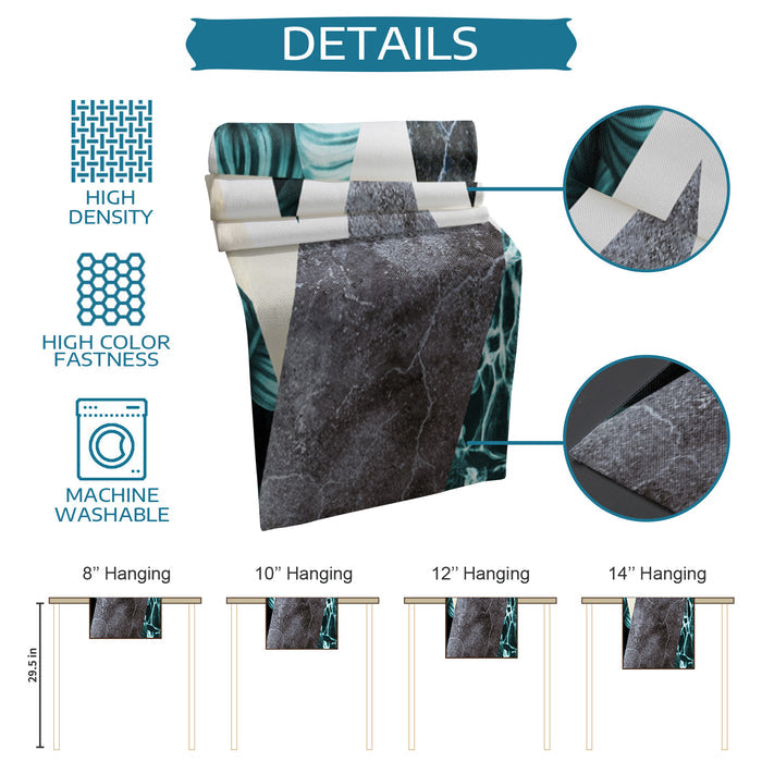 Marbling texture of tropical plants and water Table Runner Place Mats - LeobonZone