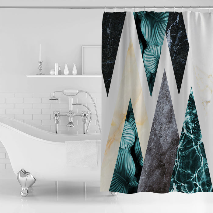 Marbling texture of tropical plants and water Waterproof Durable Shower Curtain - LeobonZone
