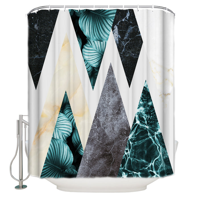 Marbling texture of tropical plants and water Waterproof Durable Shower Curtain - LeobonZone