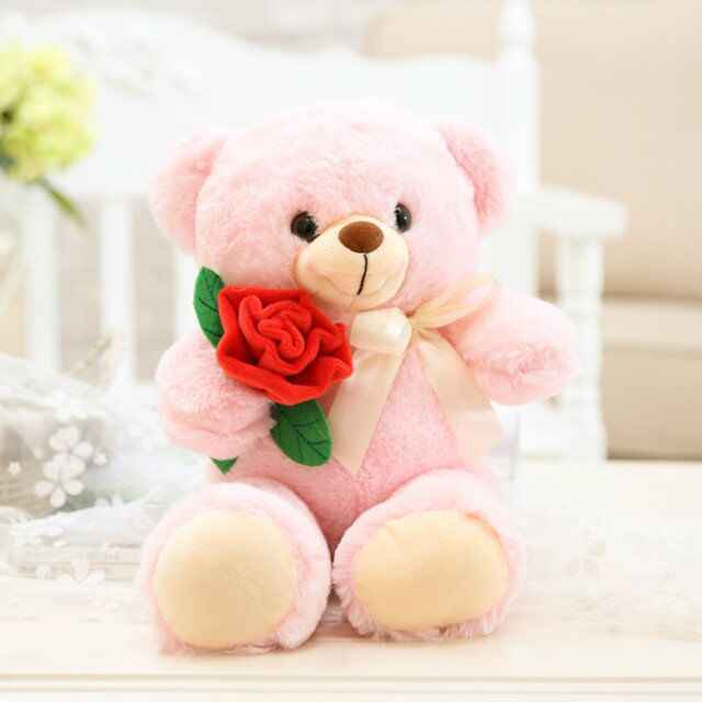 Mini Teddy Bear with Flowers – Cute Romantic Gift for Girlfriend