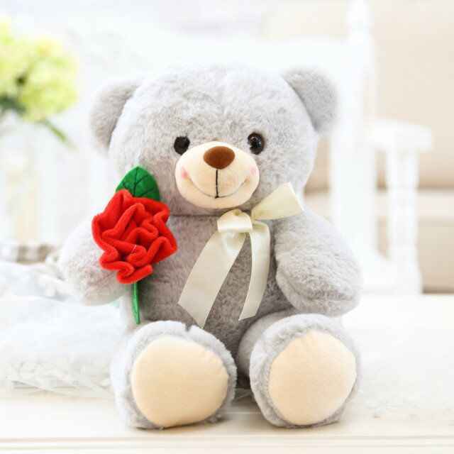 Mini Teddy Bear with Flowers – Cute Romantic Gift for Girlfriend