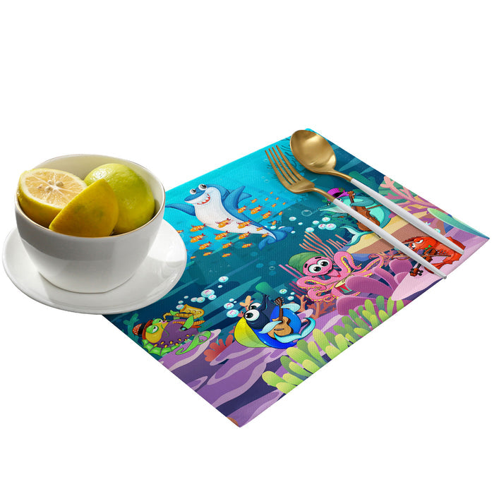 Ocean Cartoon Concert Personalized Table Placemats - LeobonZone