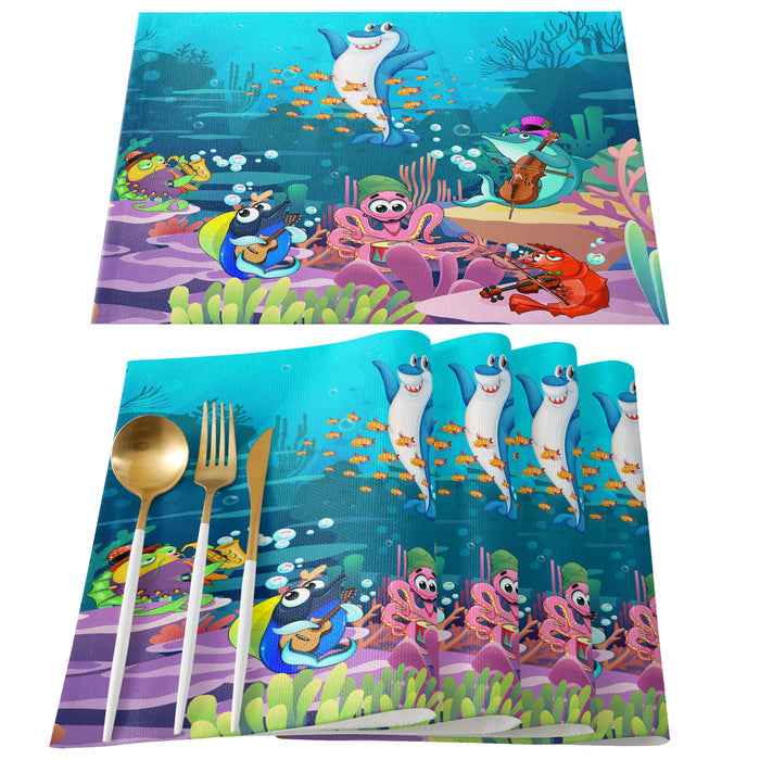 Ocean Cartoon Concert Personalized Table Placemats - LeobonZone