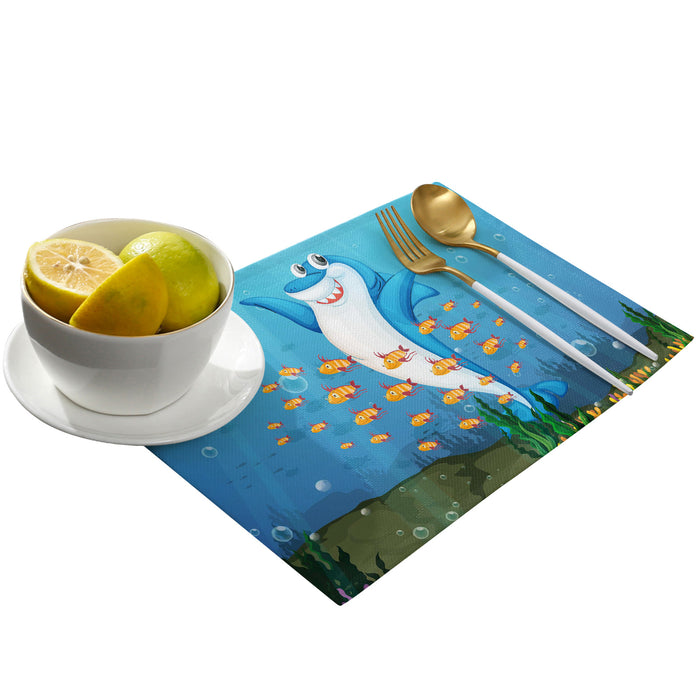 Ocean cartoon fish Personalized Table Placemats - LeobonZone