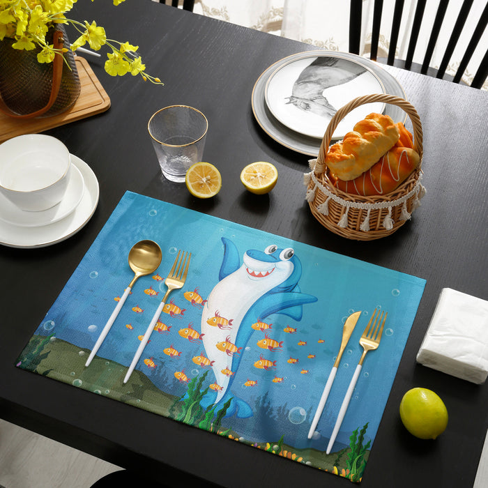 Ocean cartoon fish Personalized Table Placemats - LeobonZone