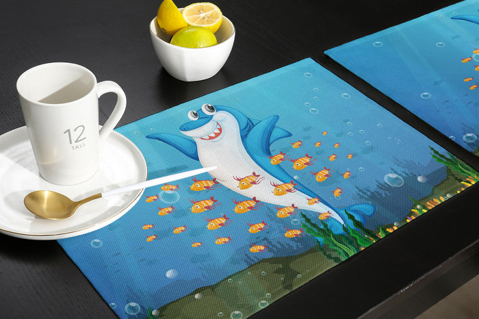 Ocean cartoon fish Personalized Table Placemats - LeobonZone