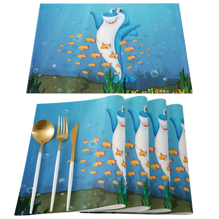 Ocean cartoon fish Personalized Table Placemats - LeobonZone