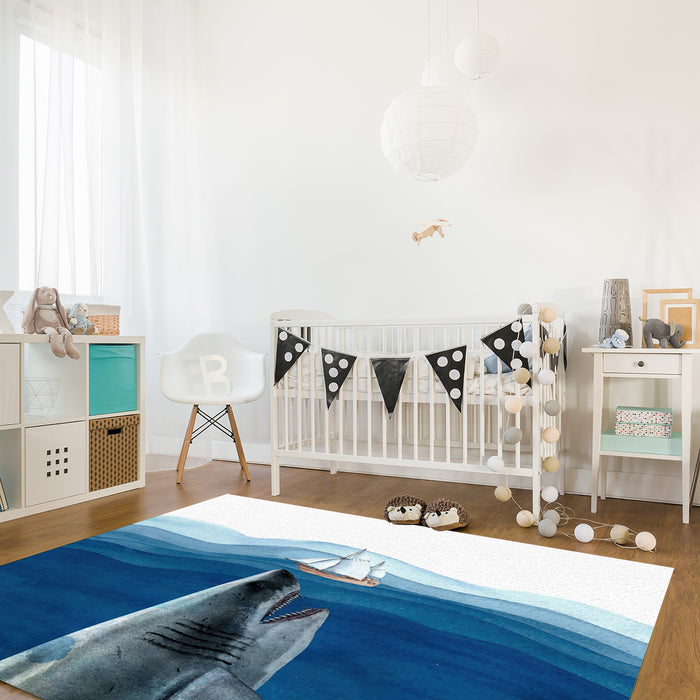 Ocean shark Right Angle Felt Rugs - LeobonZone