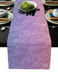 Orange Gradual Lace Right Angle Side Rectangle Tablecloth - LeobonZone