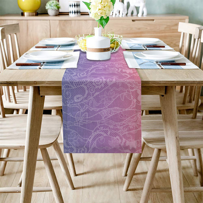 Orange Gradual Lace Right Angle Side Rectangle Tablecloth - LeobonZone