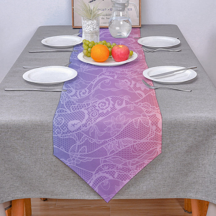 Orange Gradual Lace Sharp Angle Rectangle Tablecloth - LeobonZone