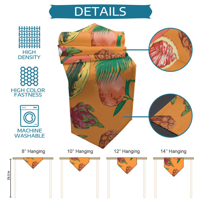 Orange Tropical fruits in summer Sharp Angle Table Runner Place Mats - LeobonZone