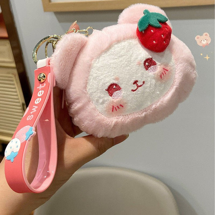 Peachy Kawaii Bunny Plushie Keychain+ Coin Purse | Lil beans Keychain - Goodlifebean Keychains