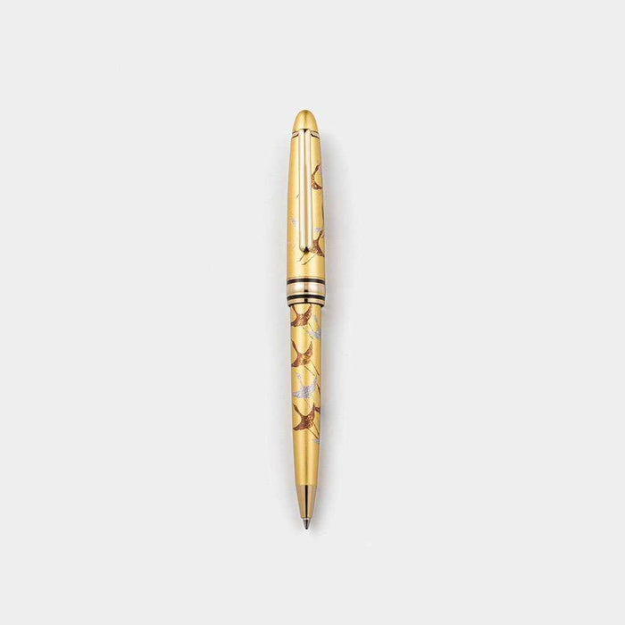 Maki-e ballpoint pen with gold leaf crane motif | Kanazawa gold leaf, Hakuichi