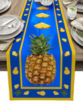 Pineapple fruit summer blue Table Runner Place Mats - LeobonZone