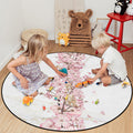 Pink Cherry marble texture Circular Felt Rugs - LeobonZone