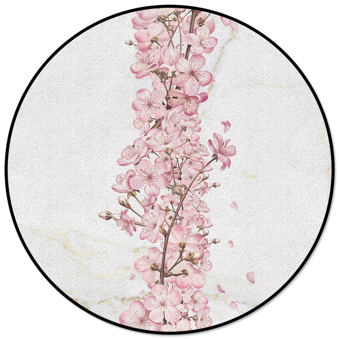 Pink Cherry marble texture Circular Felt Rugs - LeobonZone