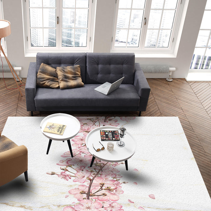 Pink Cherry marble texture Right Angle Felt Rugs - LeobonZone