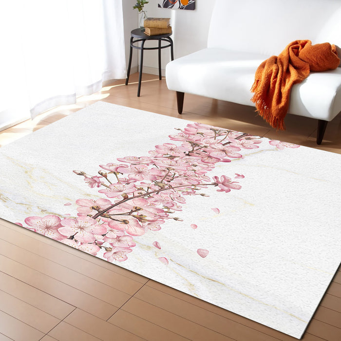 Pink Cherry marble texture Right Angle Felt Rugs - LeobonZone