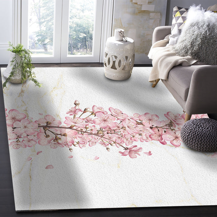 Pink Cherry marble texture Right Angle Felt Rugs - LeobonZone