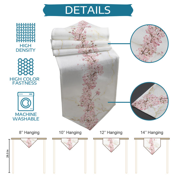 Pink Cherry marble texture Table Runner Place Mats Sharp Angle - LeobonZone